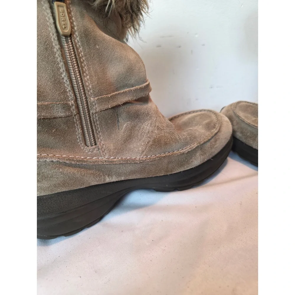 Sorel Northern Lite Tall Tan Suede Faux Fur Thinsulate Winter Boots NL1431-265 9